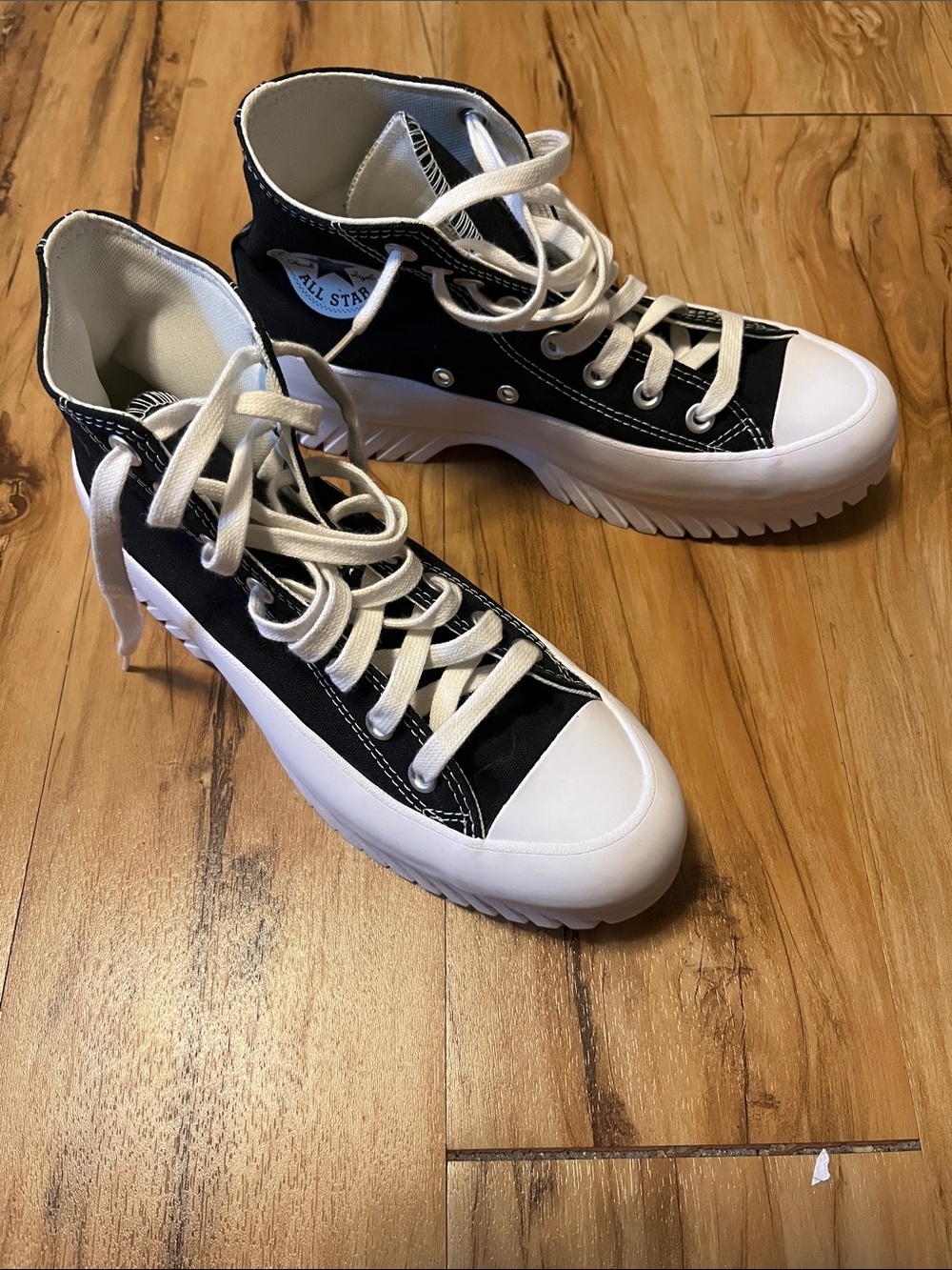 Converse Black & White High-Top Platform Sneakers
